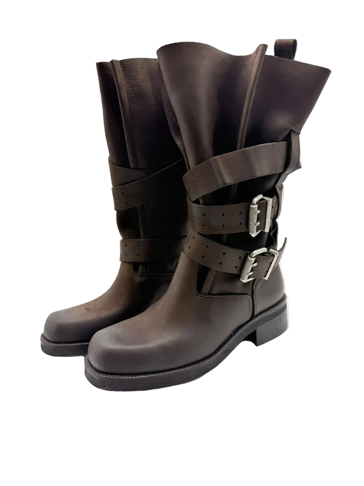 Stivali Urban Biker Nabuk Moro - Divine Follie