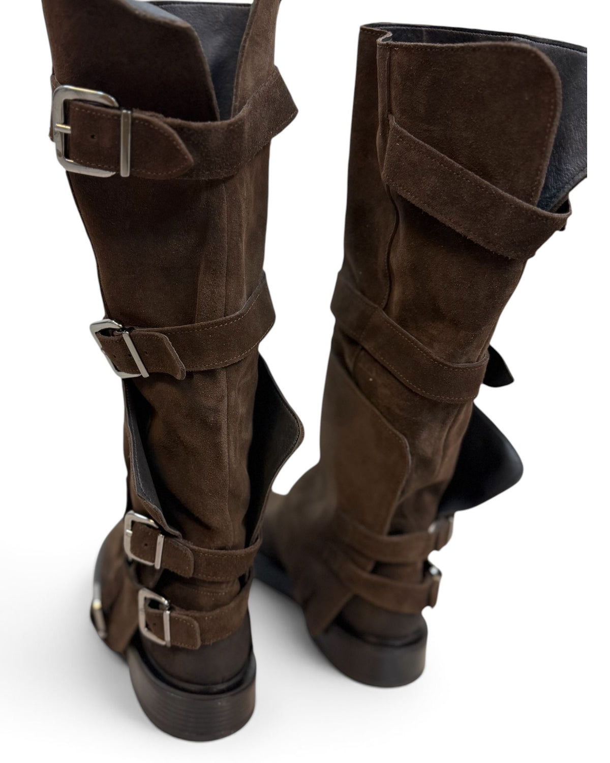Stivaletto Biker Divine Follie in Vera Pelle – Moro