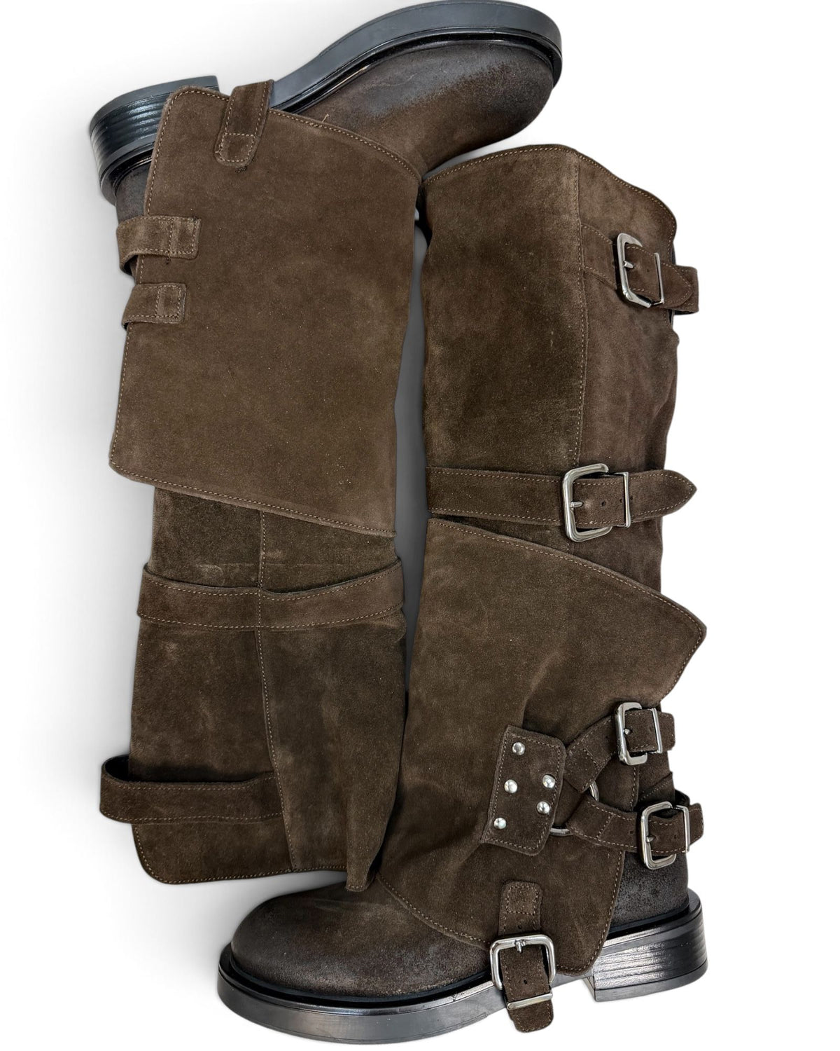 Stivaletto Biker Divine Follie in Vera Pelle – Moro