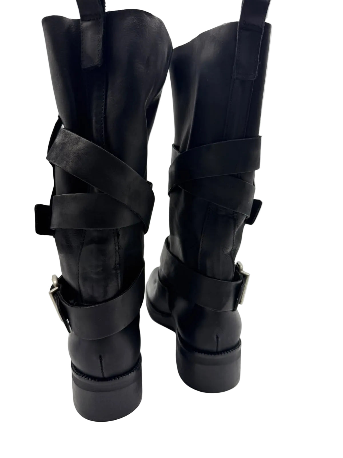 Stivali Urban Biker Nabuk Nero - Divine Follie