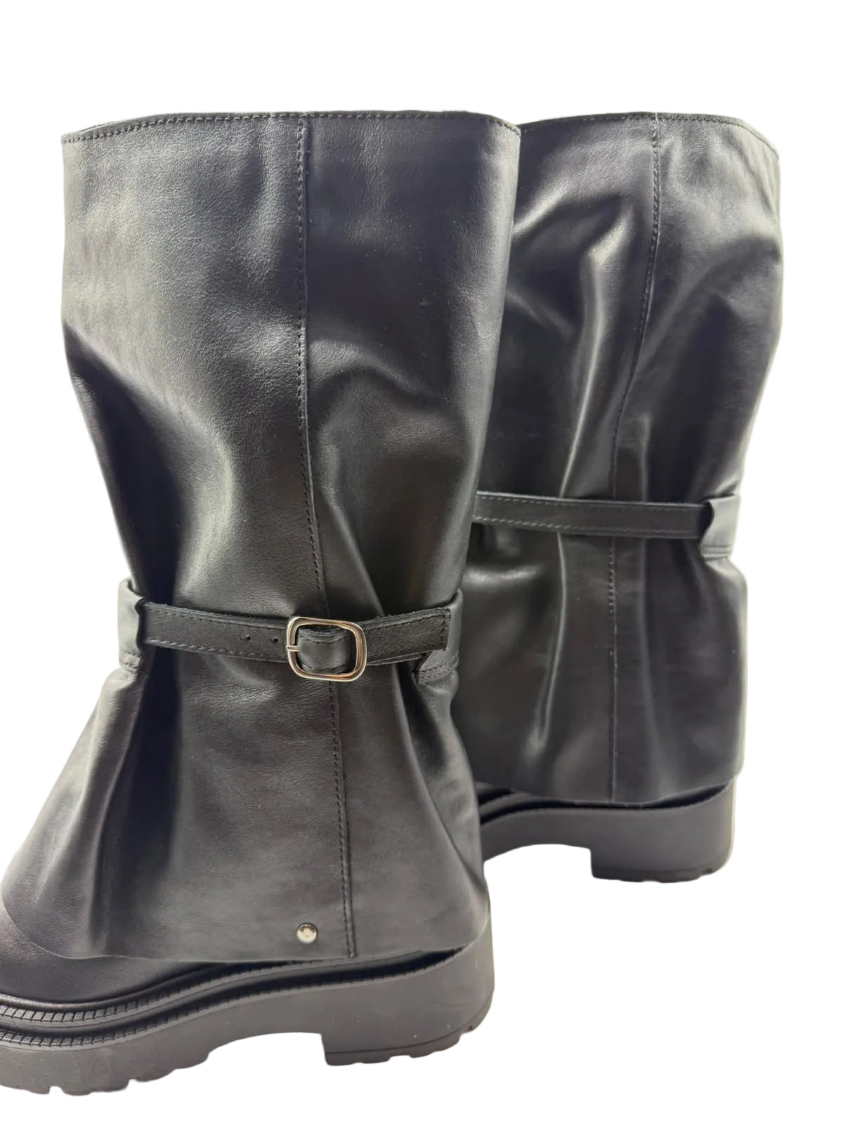 Stivali Biker in Vera Pelle Divine Follie - Nero