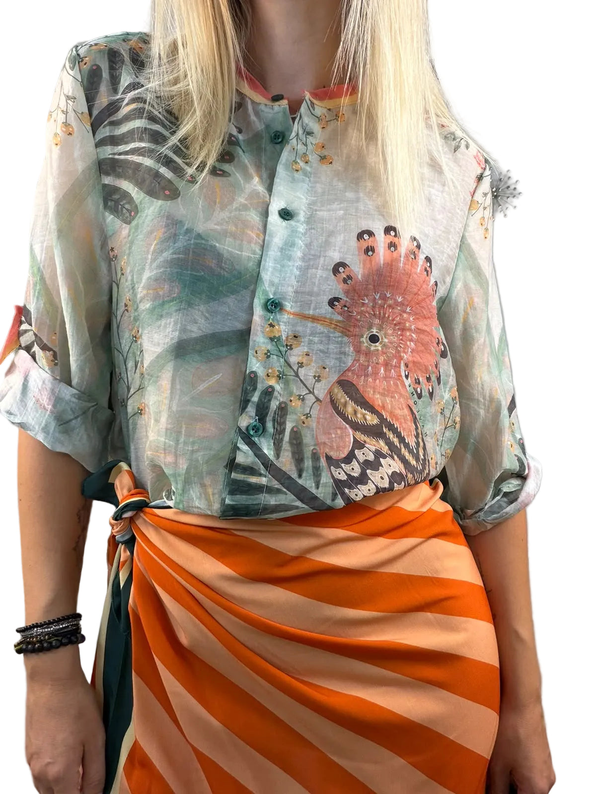 Gonna pareo mini righe arancio - HaveOne