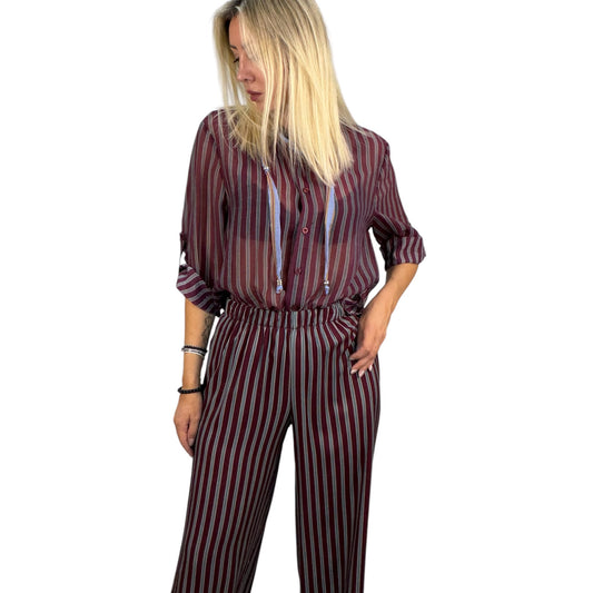 Camicia Nomad con collana righe bordeaux HaveOne