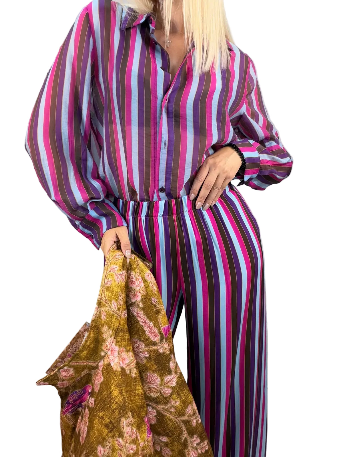 Haveone Camicia "Nomad" A Righe Viola