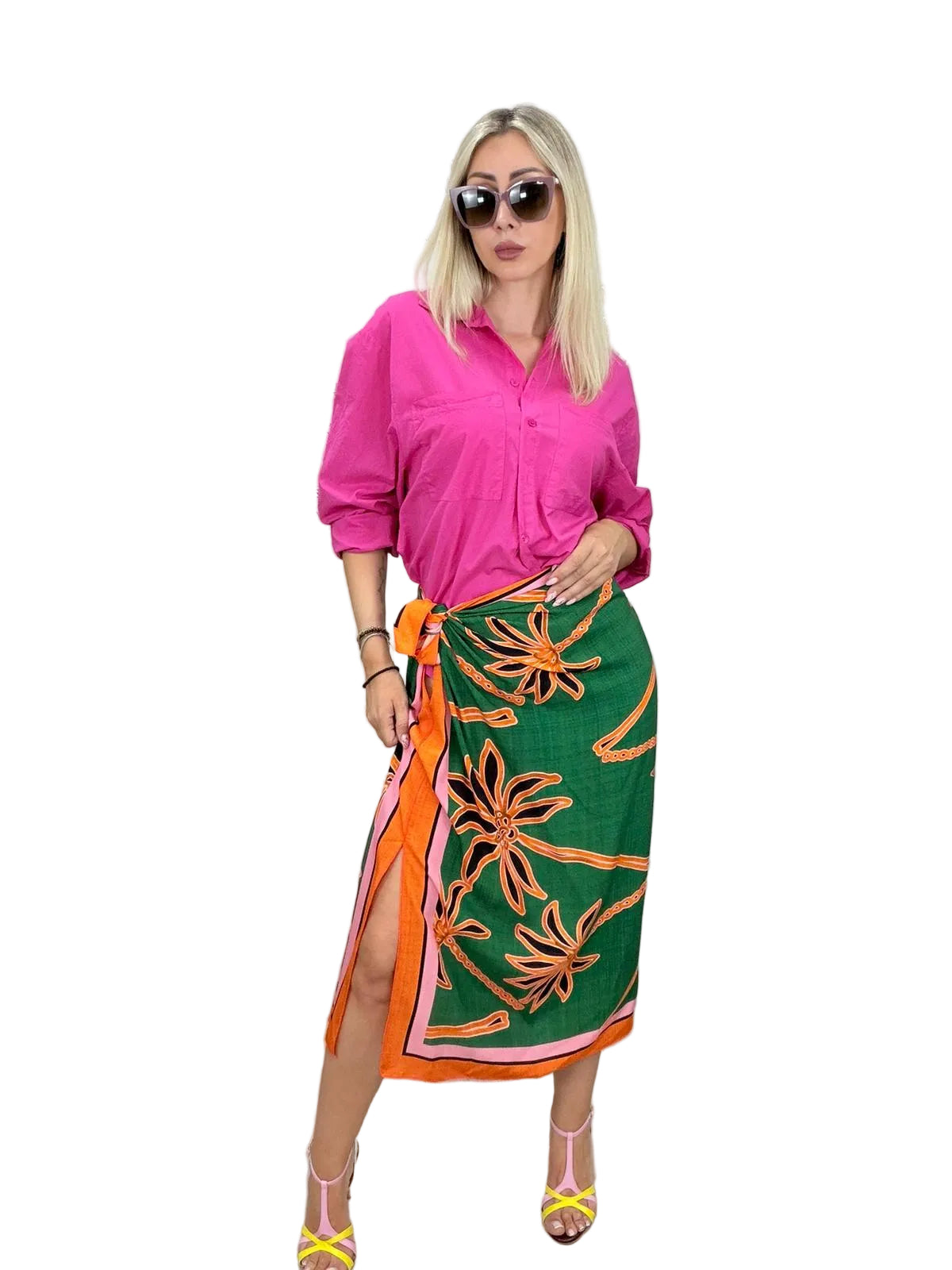Camicia in cotone leggero color fuxi- HaveOne