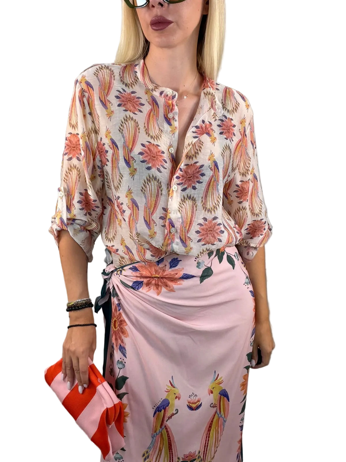Camicia Haveone Fantasia Pappagalli