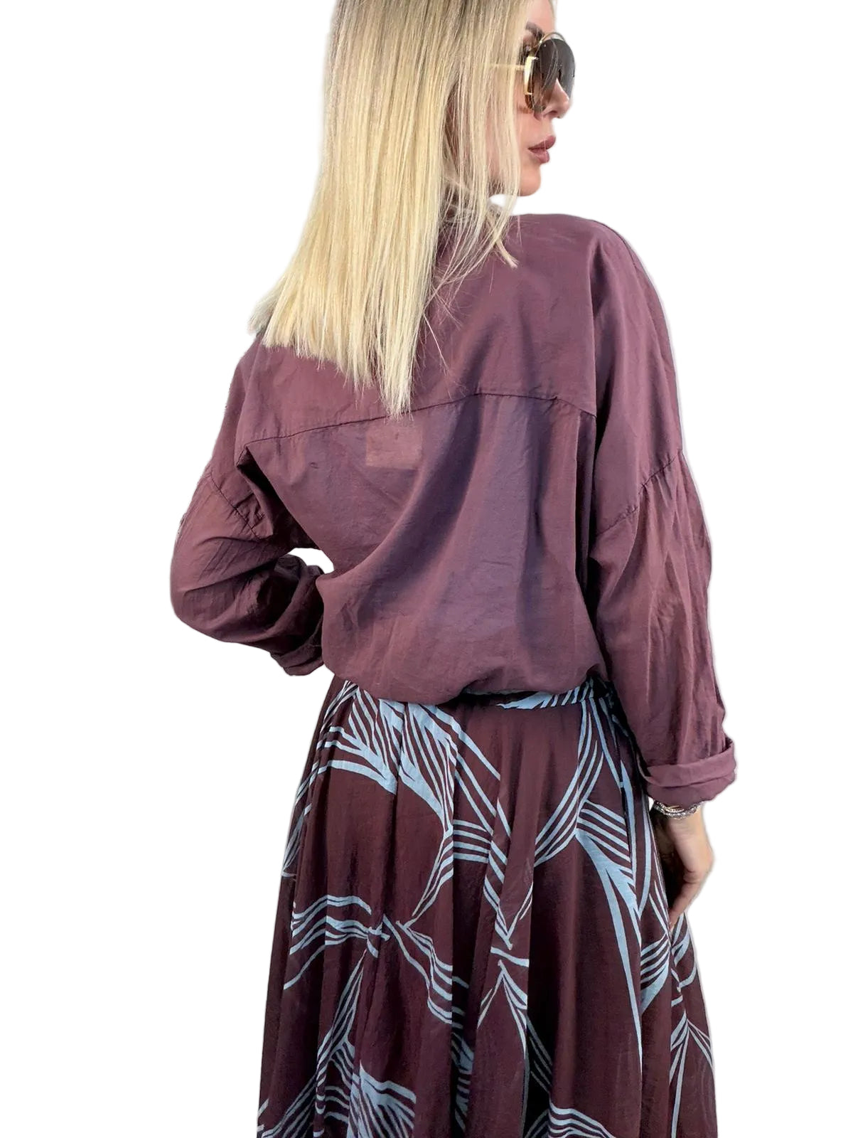 Camicia Susy Mix in Mussola con Nodo - Fico