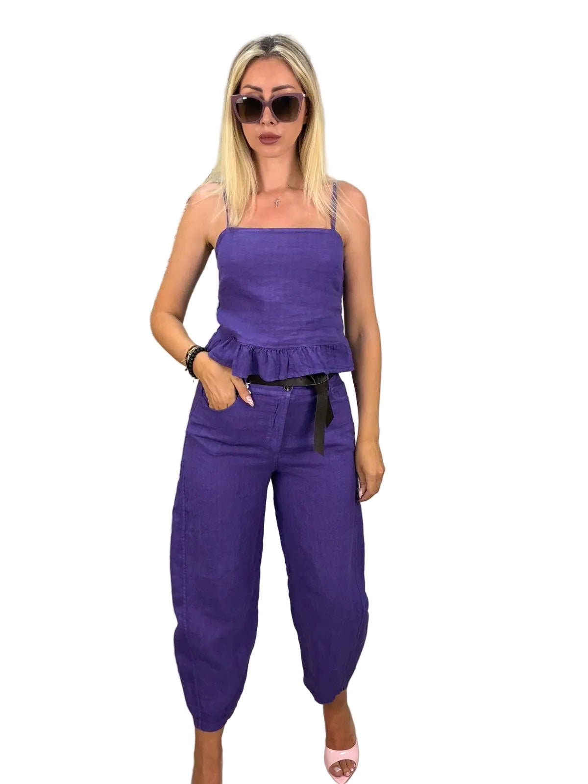 Completo Top Gala e Pantalone Barrer Lino – Susy Mix