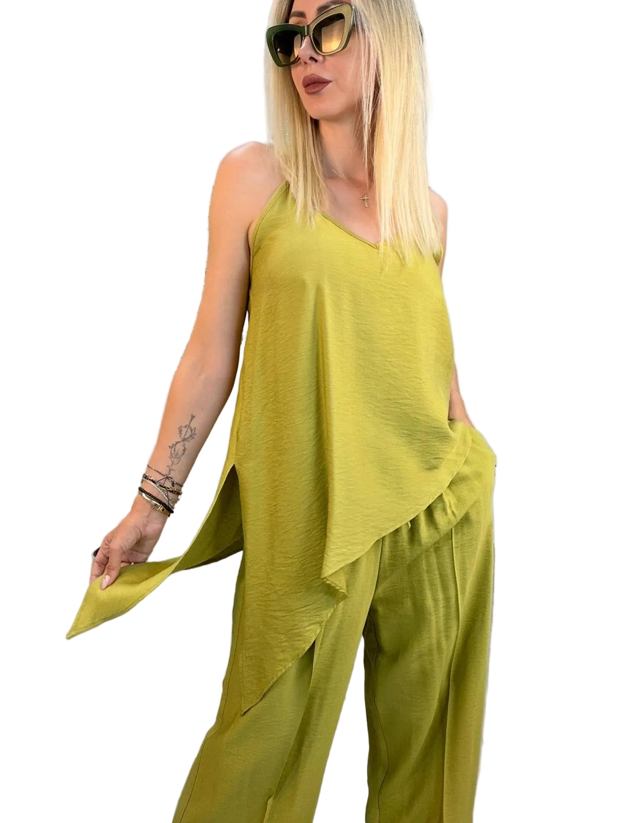 DIXIE - COMPLETO CON CANOTTA ASIMMETRICA E PANTALONE
