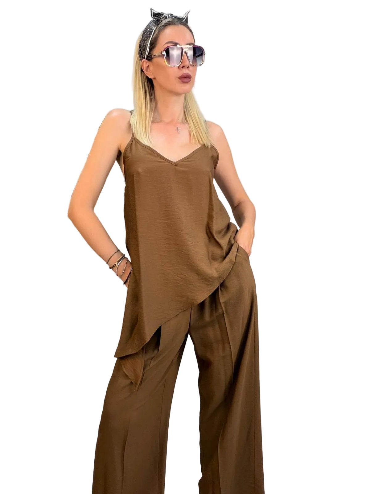 DIXIE - COMPLETO CON CANOTTA ASIMMETRICA E PANTALONE