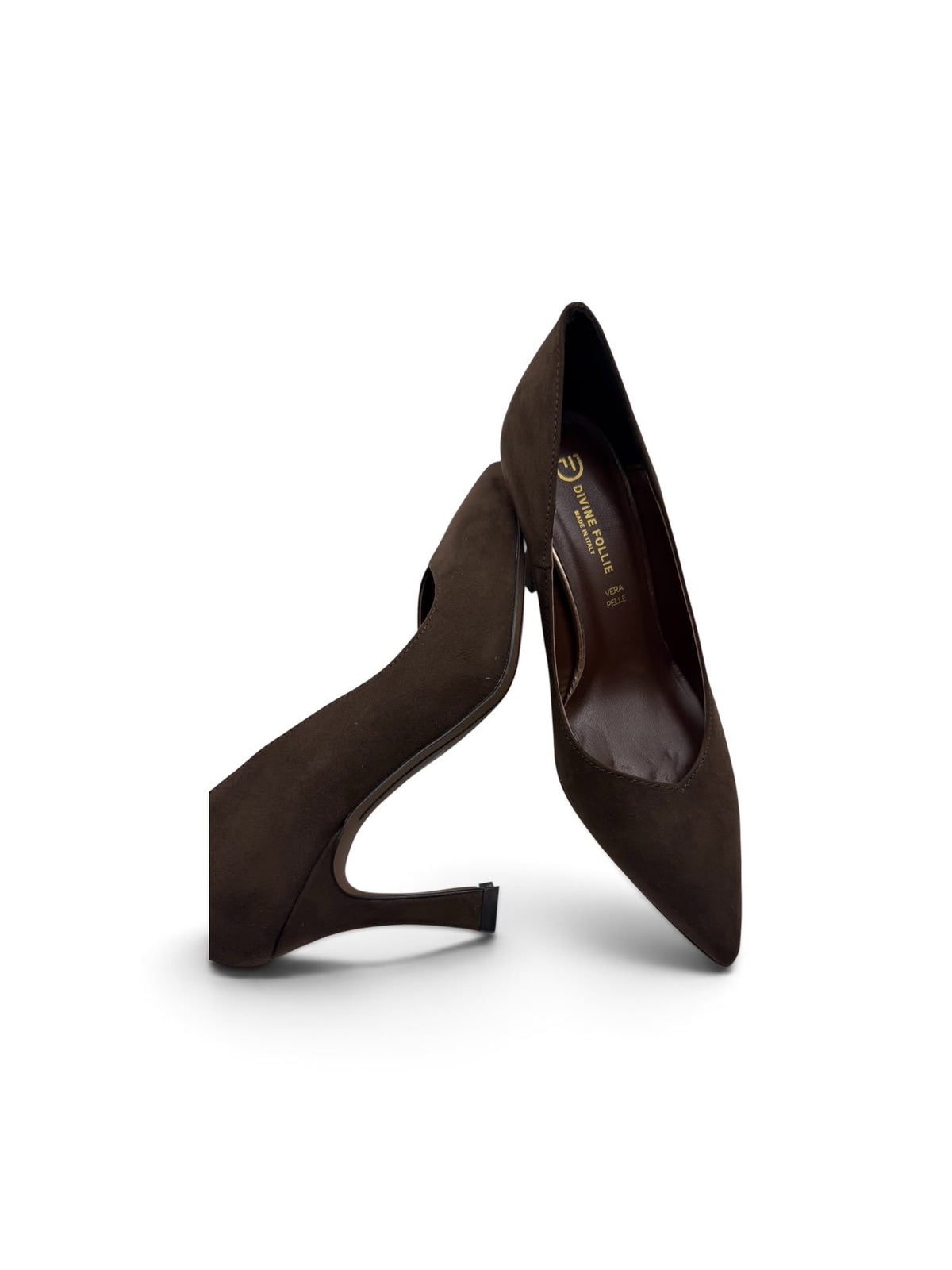 Dècollète scamosciato marrone-Divine Follie