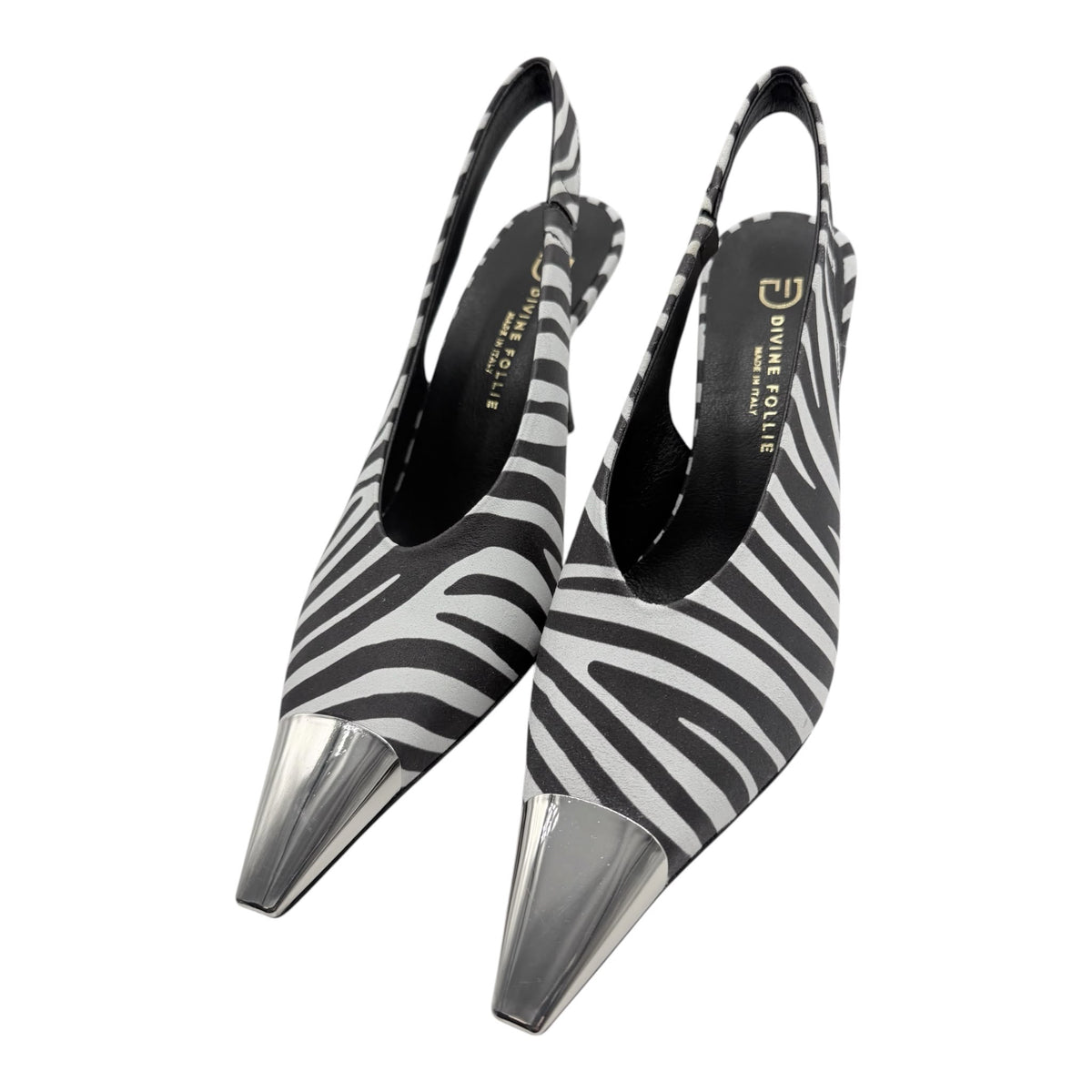 Slingback Zebrata con Punta Metallizzata – Divine Follie