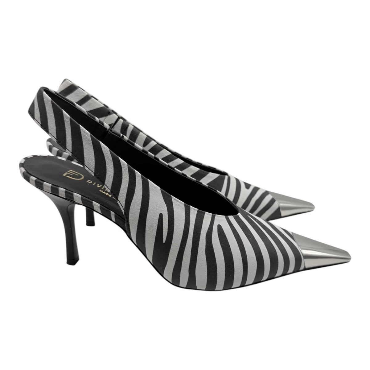Slingback Zebrata con Punta Metallizzata – Divine Follie