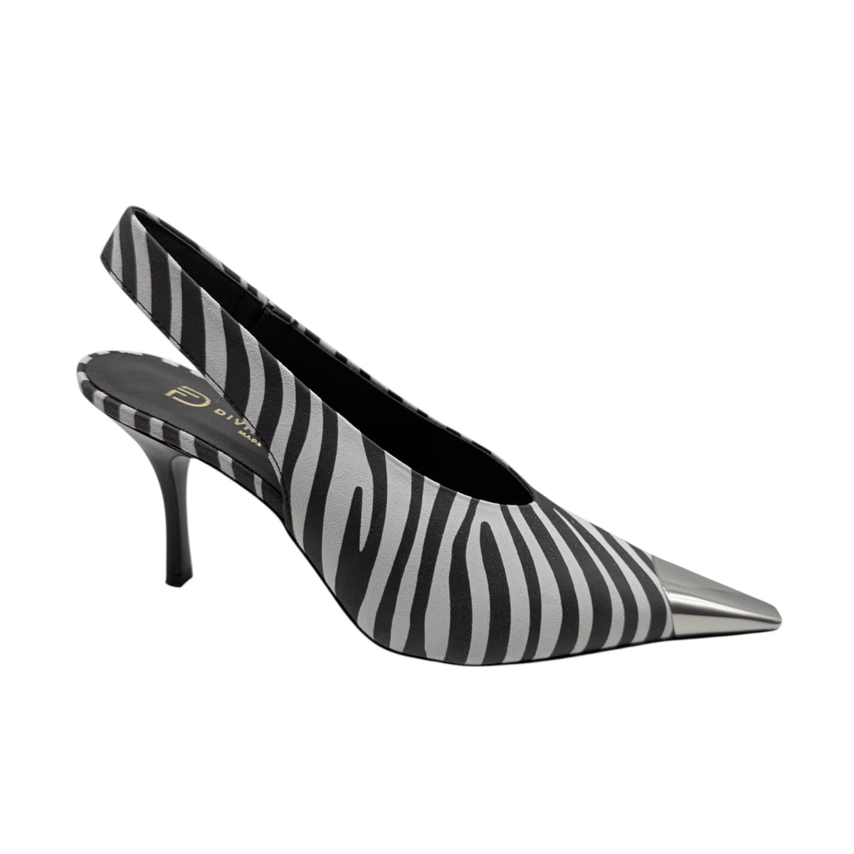 Slingback Zebrata con Punta Metallizzata – Divine Follie