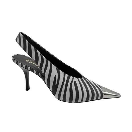 Slingback Zebrata con Punta Metallizzata – Divine Follie