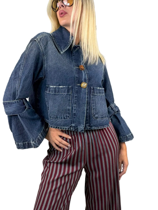 Giubbino Jeans Bottoni Gioiello Vicolo