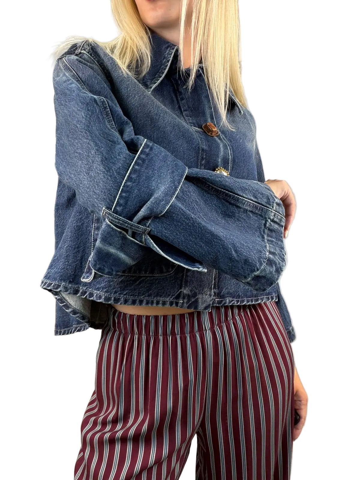 Giubbino Jeans Bottoni Gioiello Vicolo