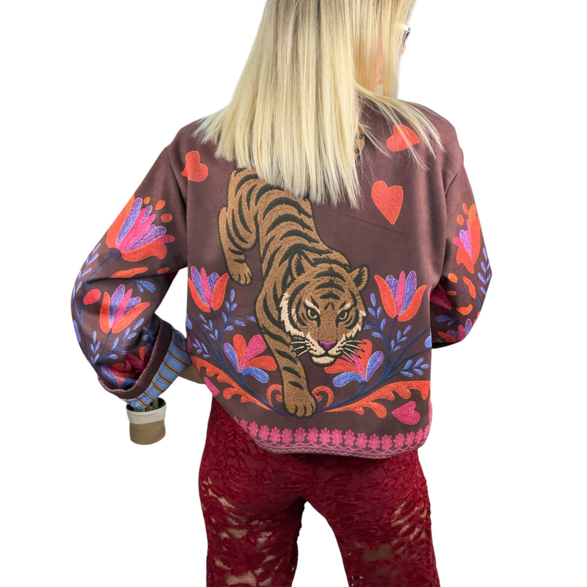 HaveOne- Giacca Fantasia Tigre - prugna/pink/orange