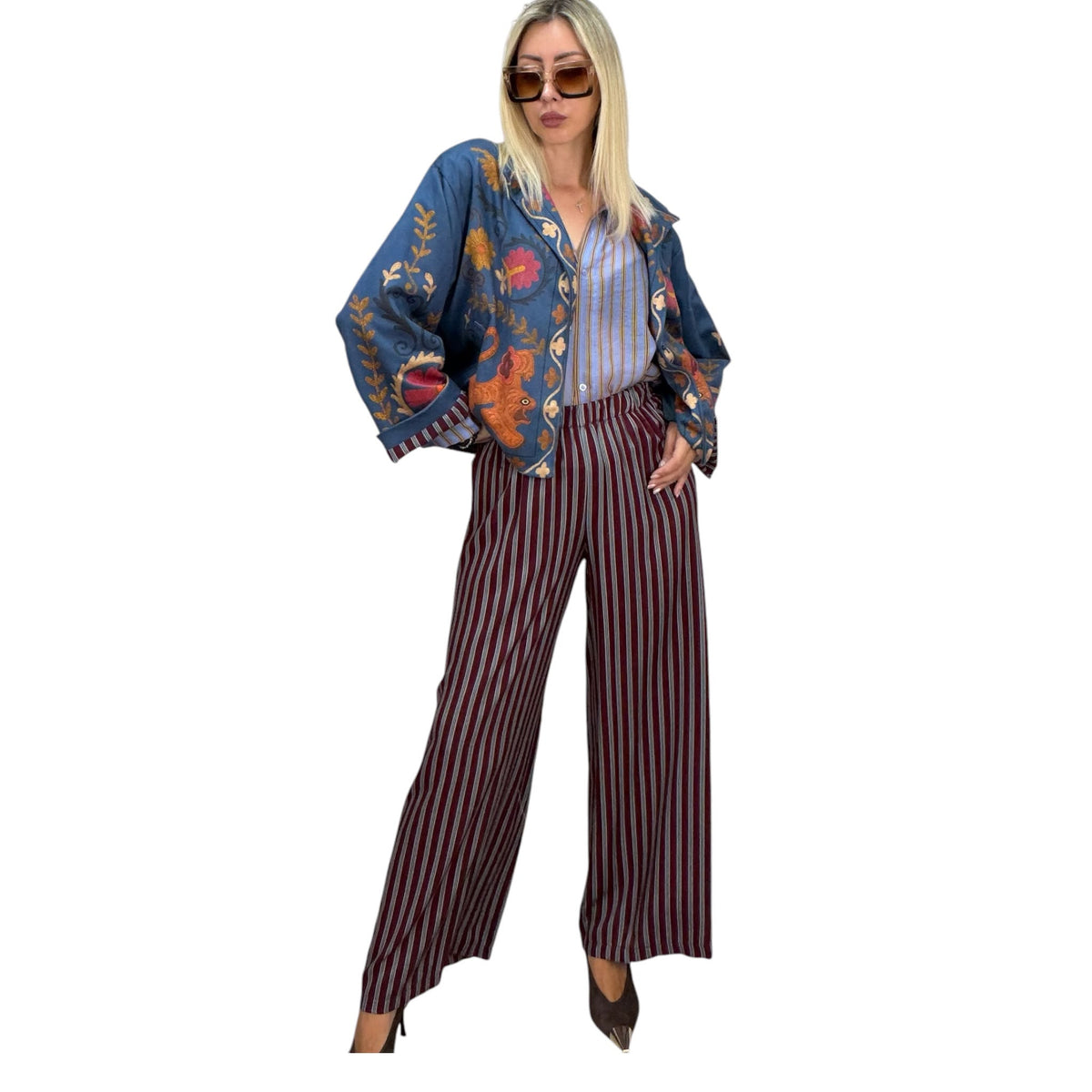 Bomber Ricamato Blu Petrolio - HaveOne