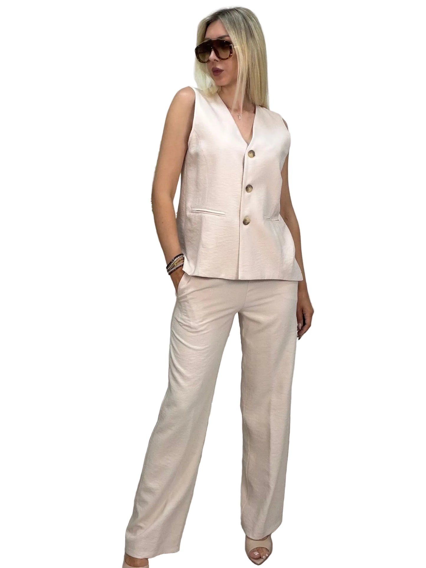 Completo Gilet e Pantalone Susy Mix – Rosa Chiaro