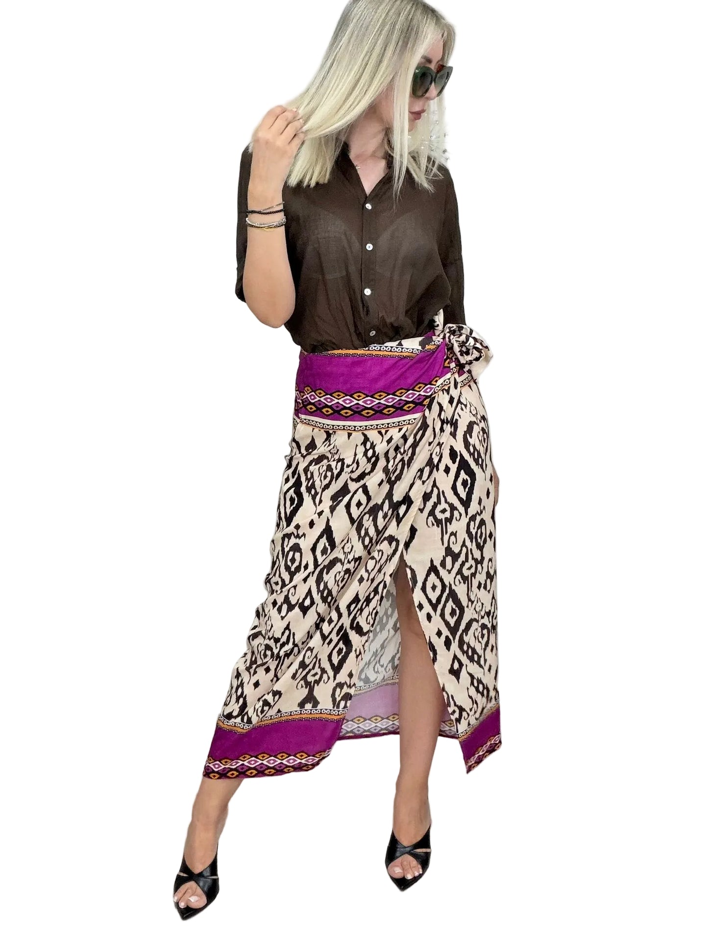 Gonna pareo lunga fantasia etnica Ikat - HaveOne