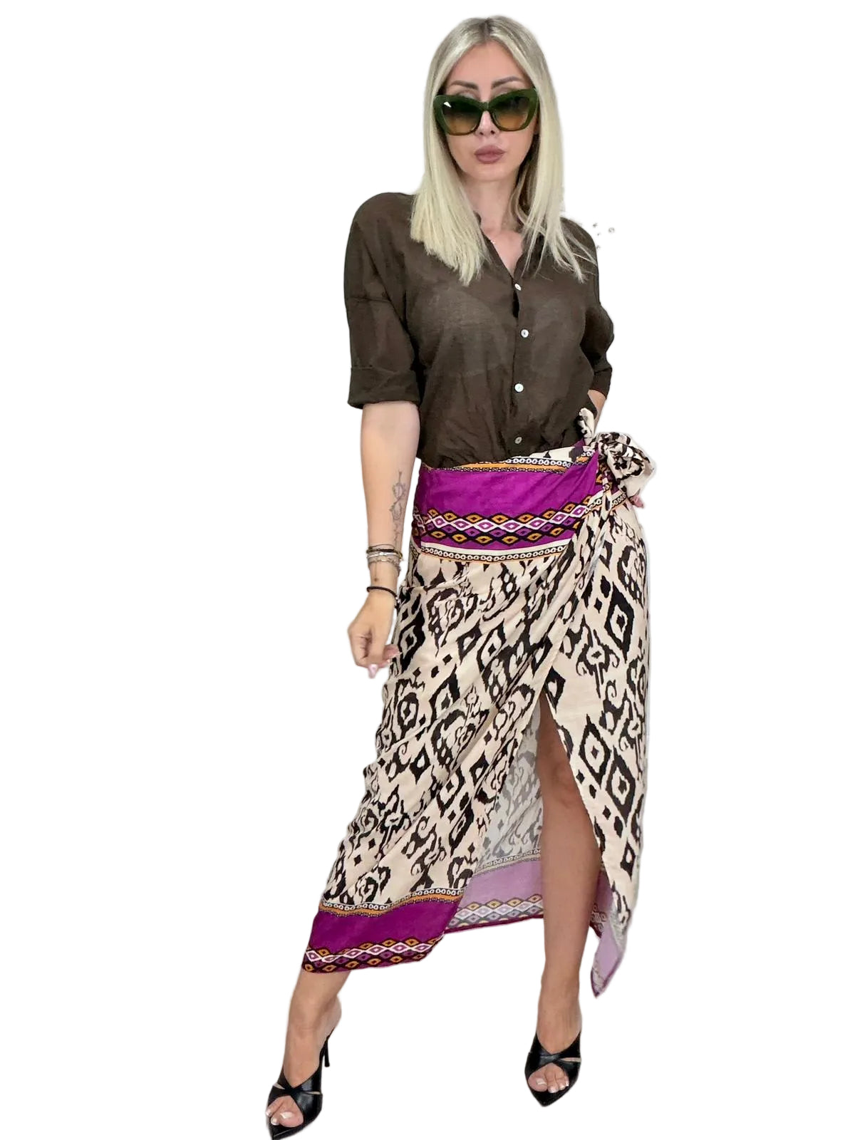 Gonna pareo lunga fantasia etnica Ikat - HaveOne