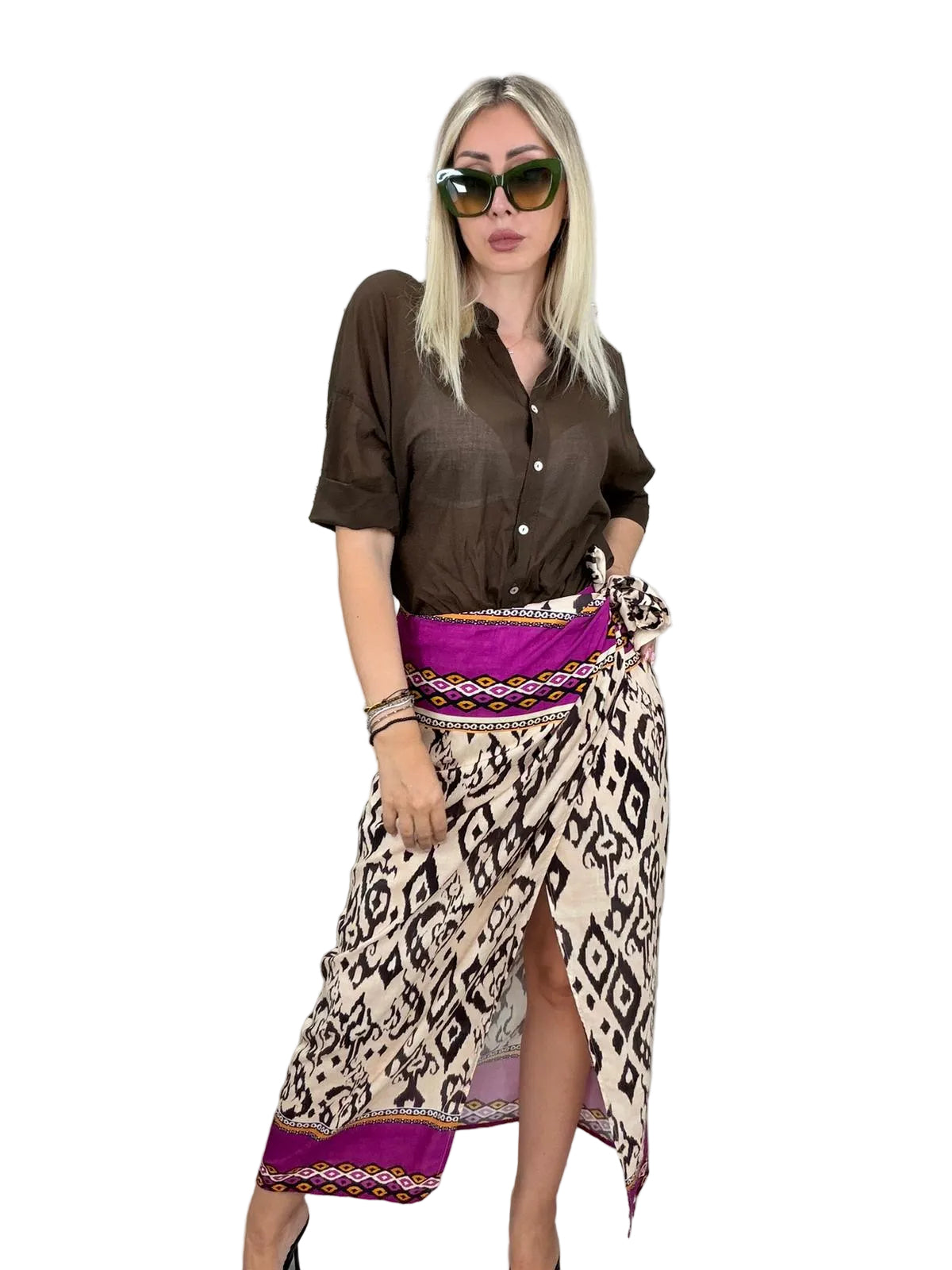 Gonna pareo lunga fantasia etnica Ikat - HaveOne
