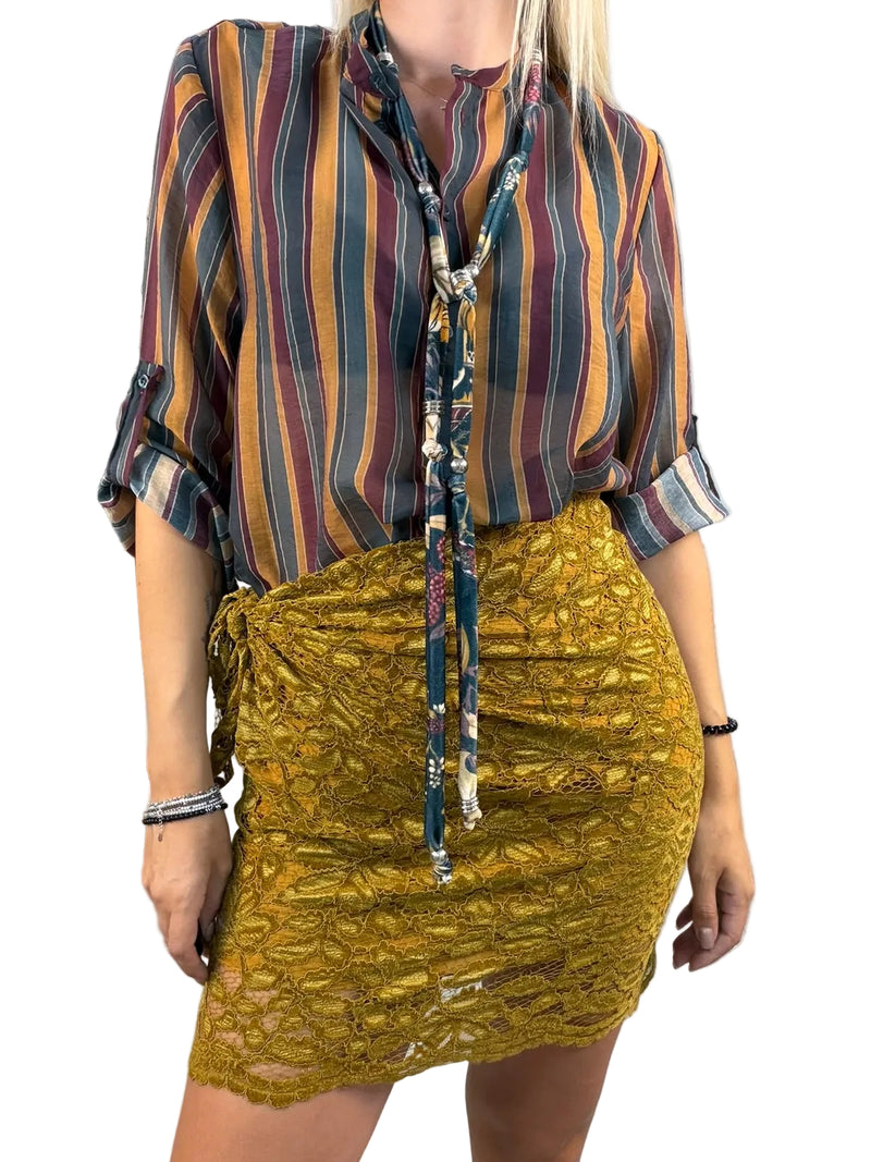 Camicia "Nomad" A Righe Con Collana