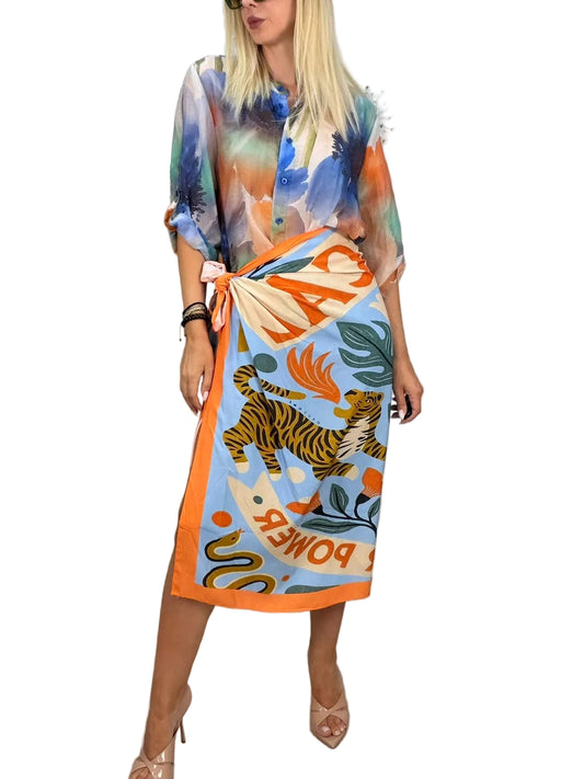 HaveOne - Gonna pareo lunga stampa tigre