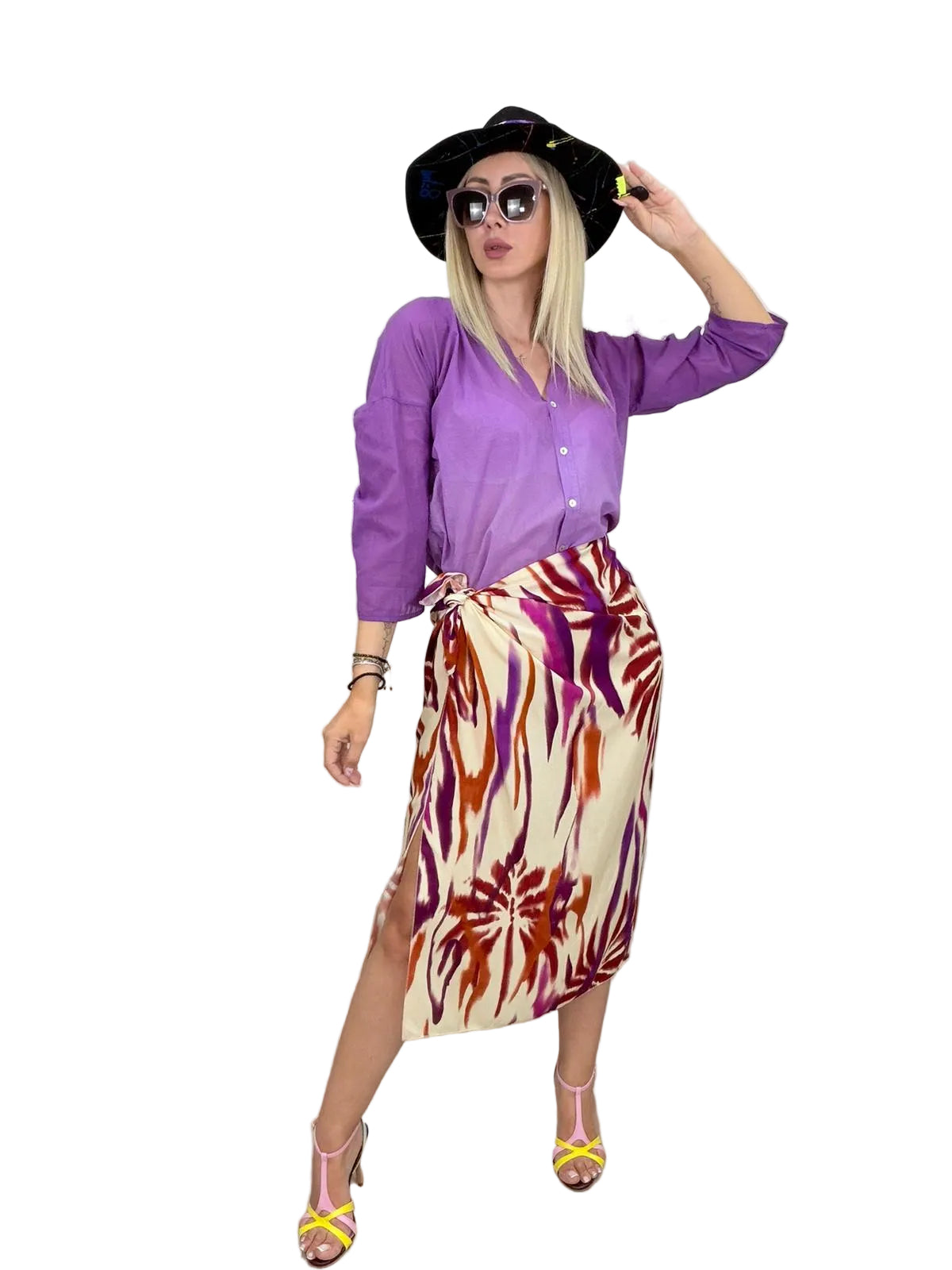 Camicia in mussola sfumata color Fico - HaveOne