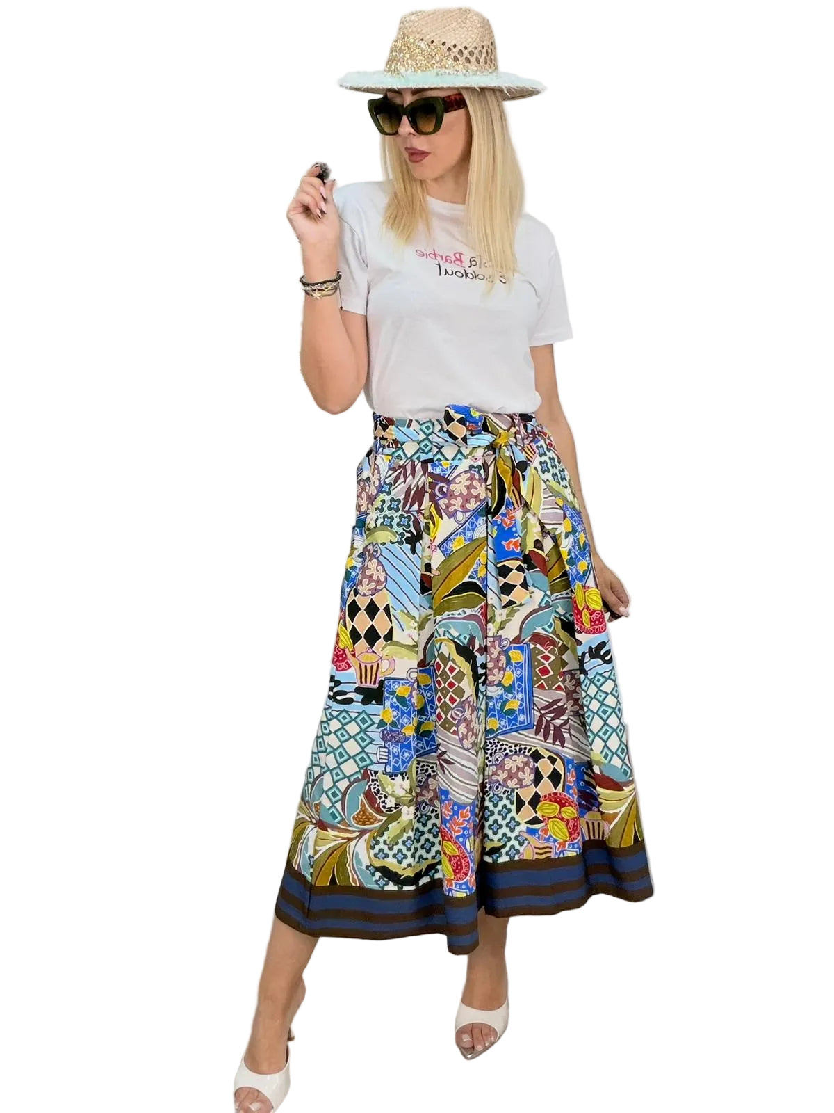 Gonna midi fantasia multicolor Souvenir
