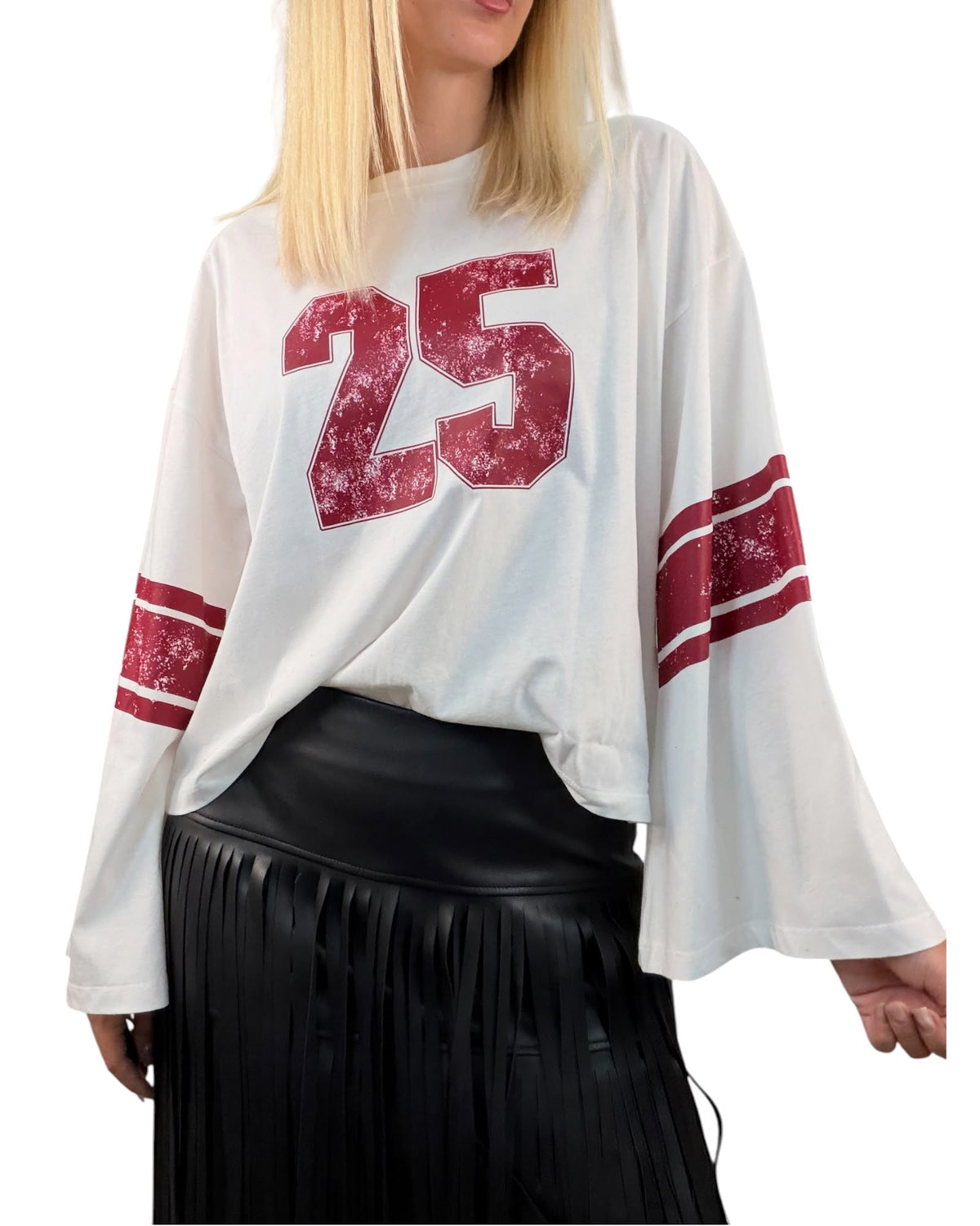 Maglia Burro Girocollo Vicolo Stampa '25' Manica Lunga