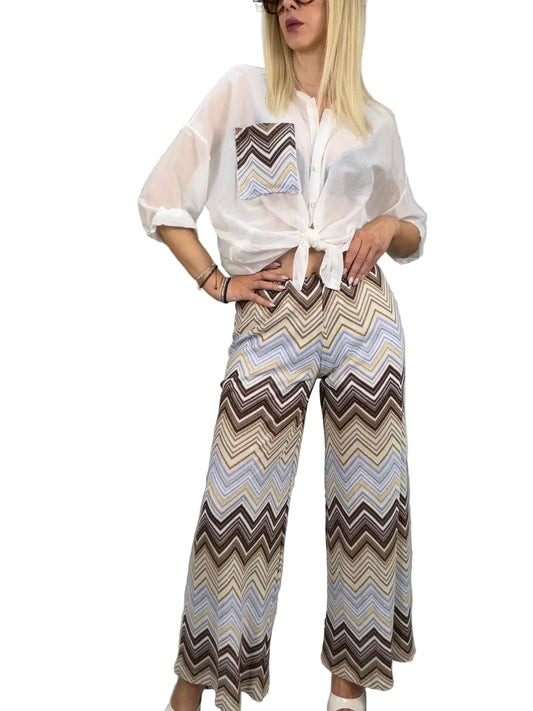 Tensione In - Pantalone fantasia filo lurex