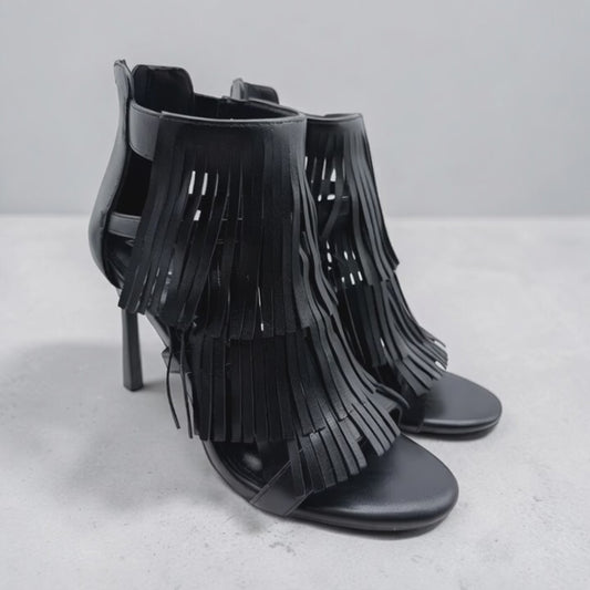 Sandalo Divine Follie con Frange – Nero Boho