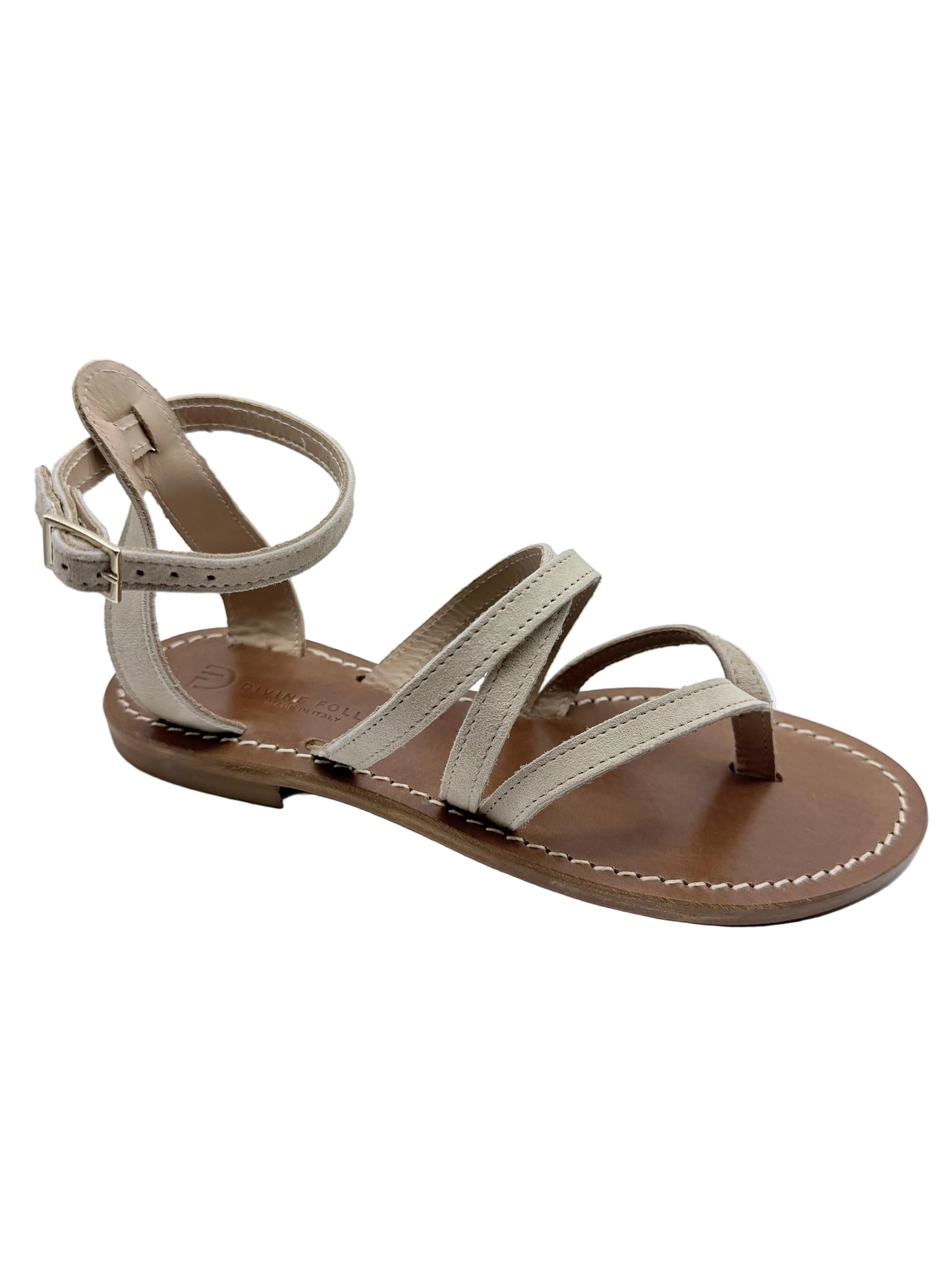 Divine Follie-Sandalo infradito alla caviglia - camoscio beige