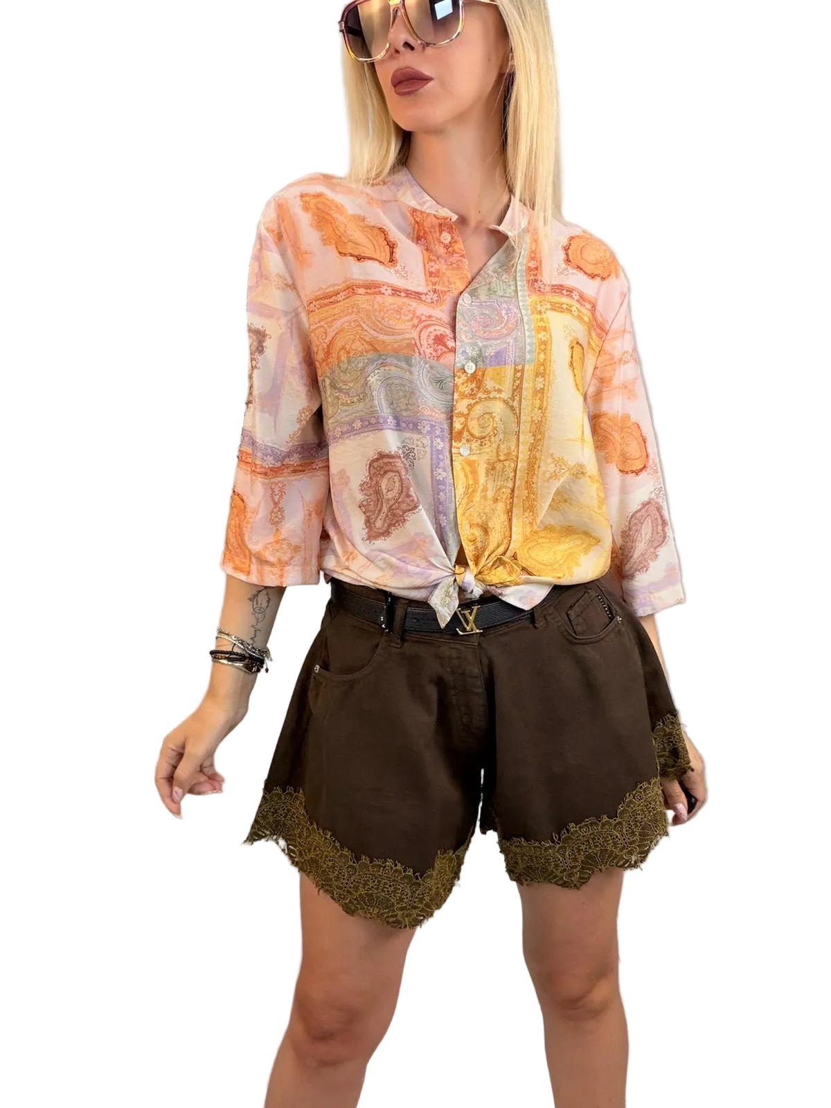 DIXIE - CAMICIA FLUIDA PAISLEY MULTICOLOR
