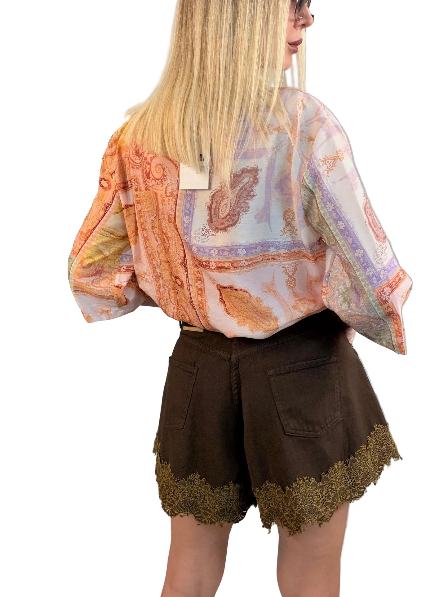 DIXIE - CAMICIA FLUIDA PAISLEY MULTICOLOR