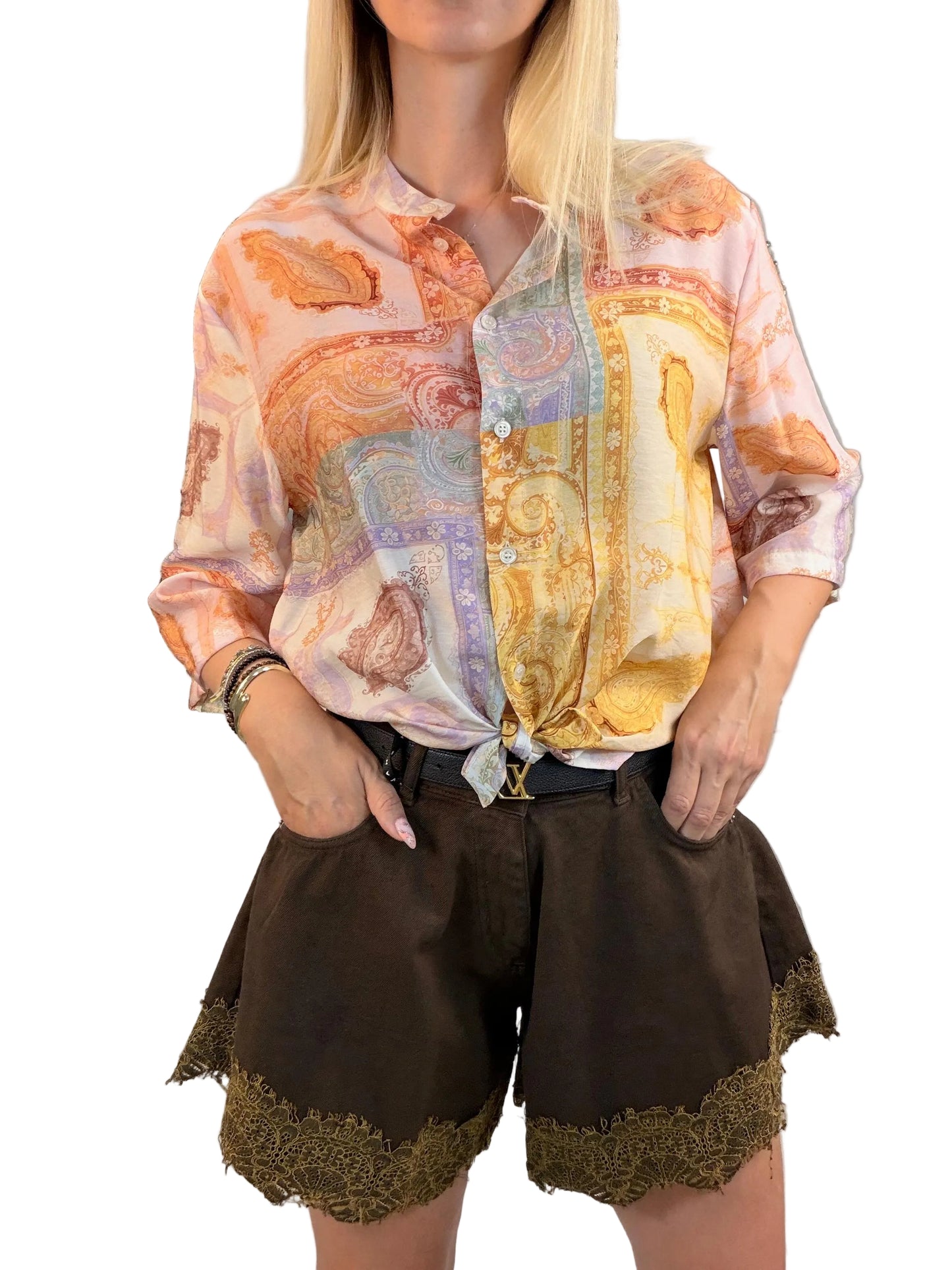 DIXIE - CAMICIA FLUIDA PAISLEY MULTICOLOR