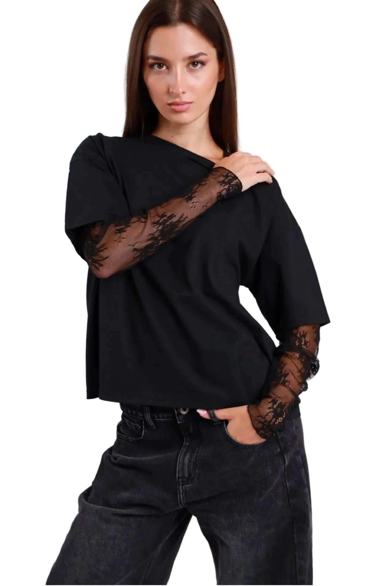 T-shirt Maniche Pizzo - Susy Mix