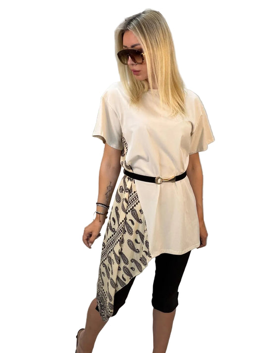T-Shirt Asimmetrica Bandana Vicolo